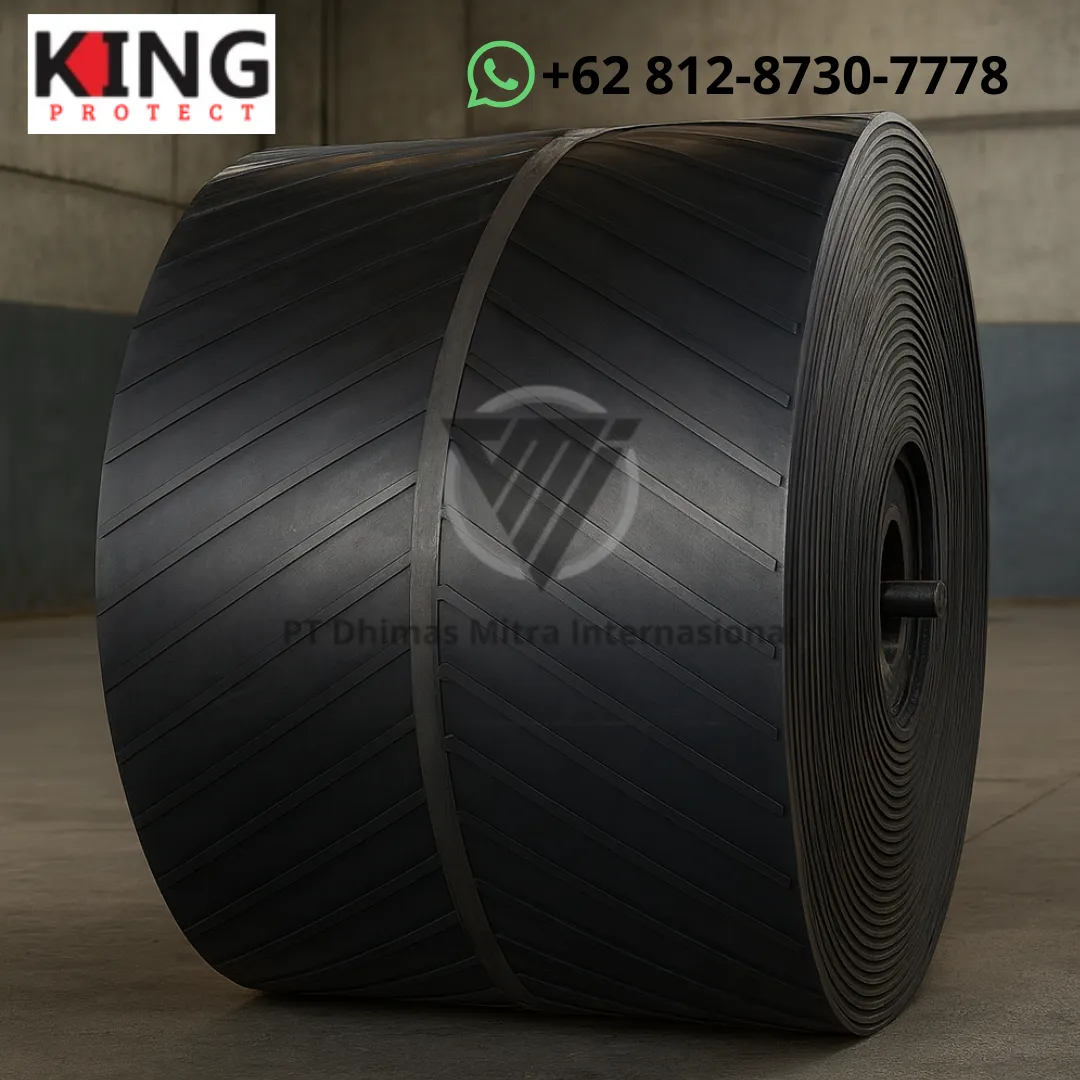 RUBBER CONVEYOR BELT SERSAN | KARET CONVEYOR CHEVRON HITAM CUSTOM